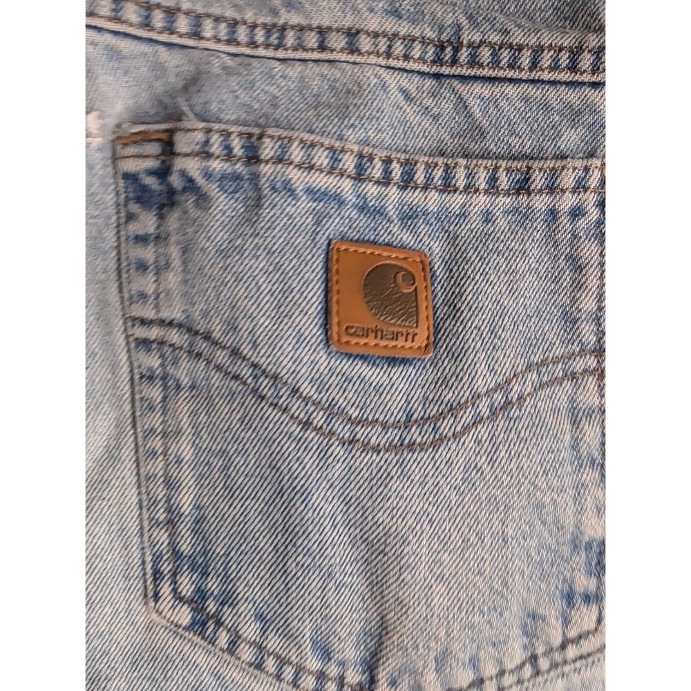 Carhartt B160 Relaxed Fit Jeans Light Wash Denim Mens 34x36 Distressed Workwear - Picture 8 of 9